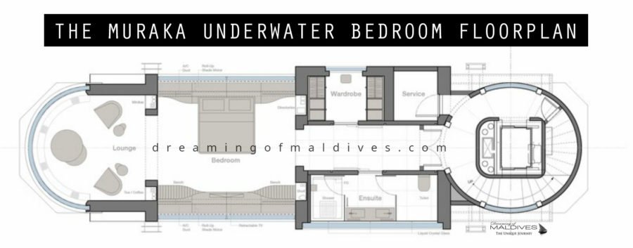 The Muraka underwater bedroom floorplan
