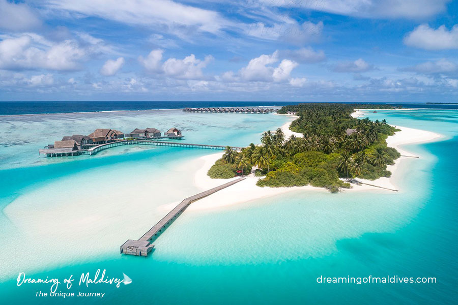 Niyama Maldives Aerial View. The Island and the lagoon.