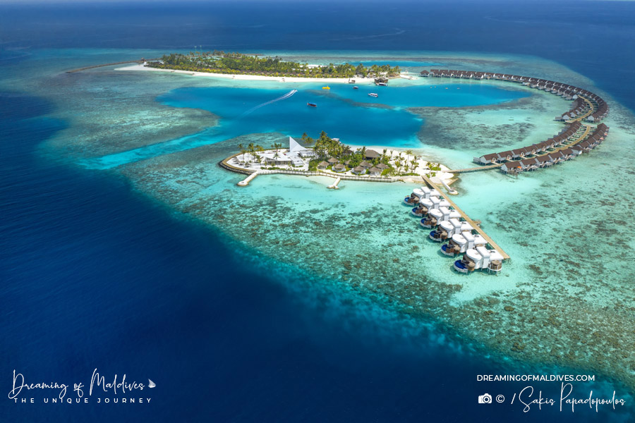 OBLU Sangeli maldives island aerial view