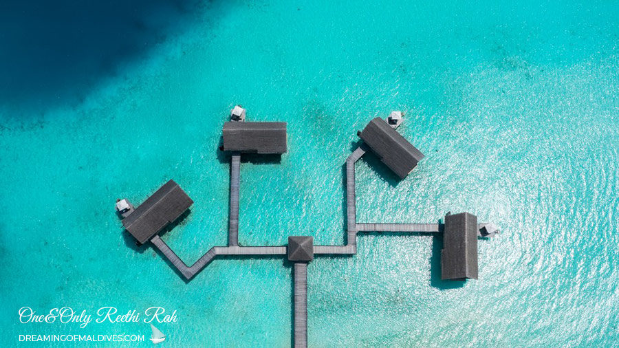 One&Only reethi rah water villas aerial view