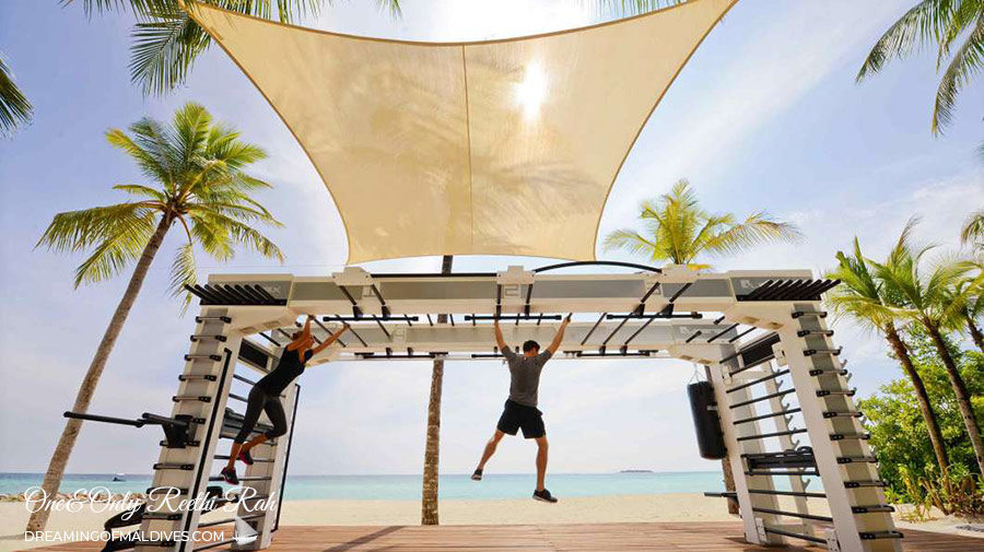 Fitness on the beach at Only Reethi Rah Maldives