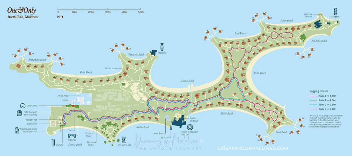 Full map of One&Only Reethi Rah Maldives resort map