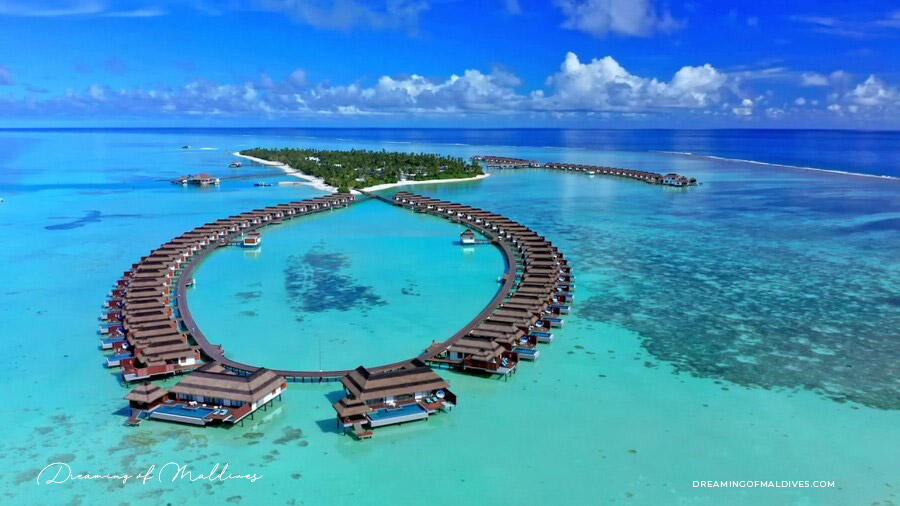 Pullman Maldives Maamutaa resort island aerial view