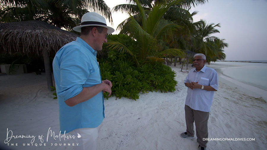 Richard Quest in discussion with Mohamed Umar Maniku, a true pioneer in the Maldives Hotel Industry