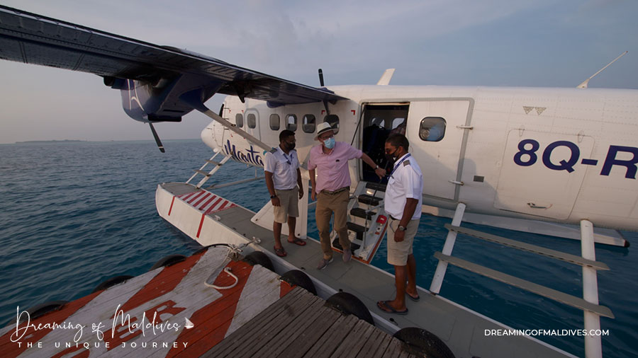 Quest arriving at Reethi Beach by seaplane