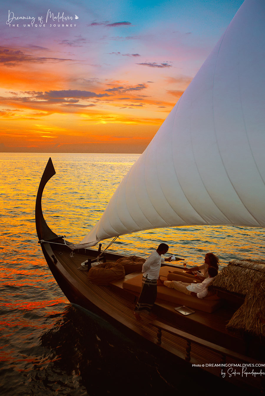 A Romantic sunset cruise on a Maldivian dhoni sailing boat