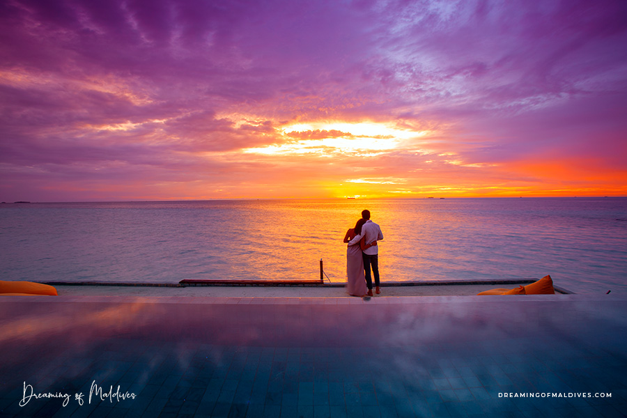 The Sunset view from the OZEN Residence infinity pool