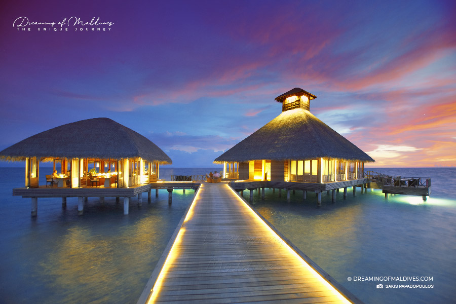 salt and raw restaurants at sunset huvafen maldives