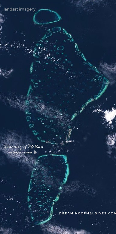 satellite view Maldives