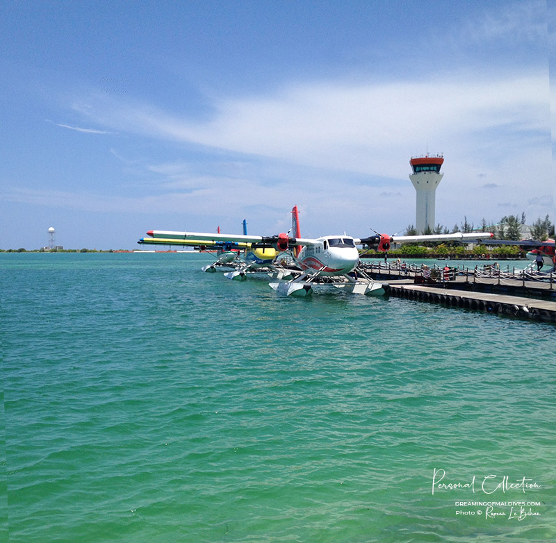seaplanes moored at the seaplane terminal maldives airport