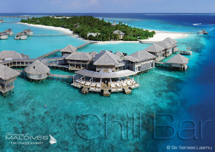 Six Senses Laamu Chill Bar Aerial view