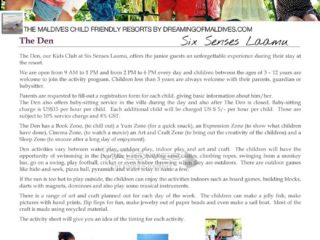The Kids Club at Six Senses Laamu