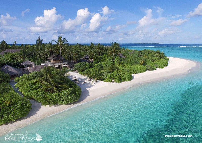 Six Senses Laamu Beach Villa aerial view