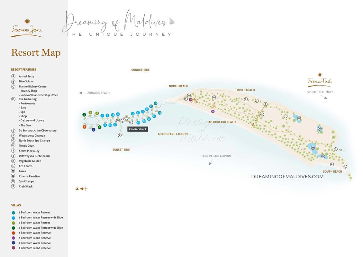Soneva Jani Maldives Island resort map