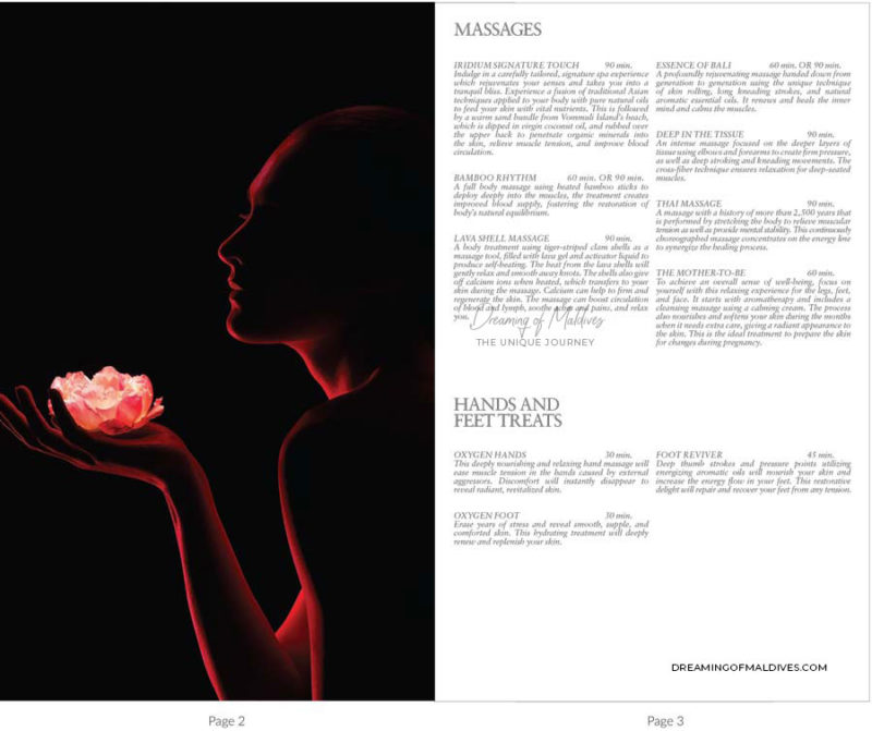 IRIDIUM SPA Massages and Treatment St Regis Maldives