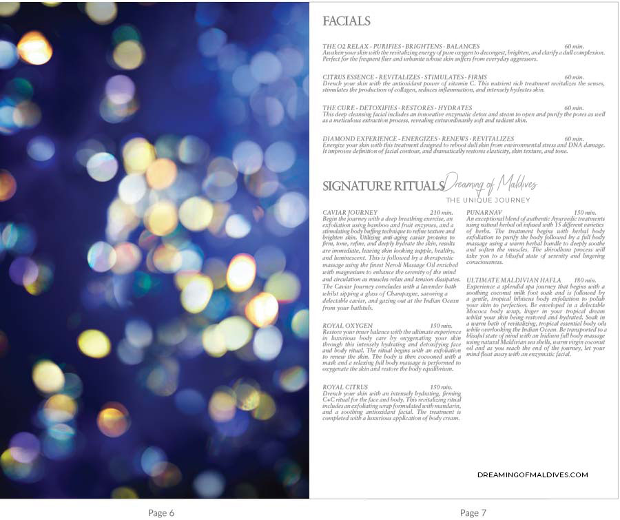 IRIDIUM SPA Massages and Treatment prices