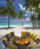 horizon - A table dug in the sand at Gili Lankanfushi Maldives