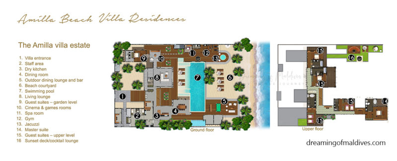 floorplan Amilla 6 Bedroom Villa residence