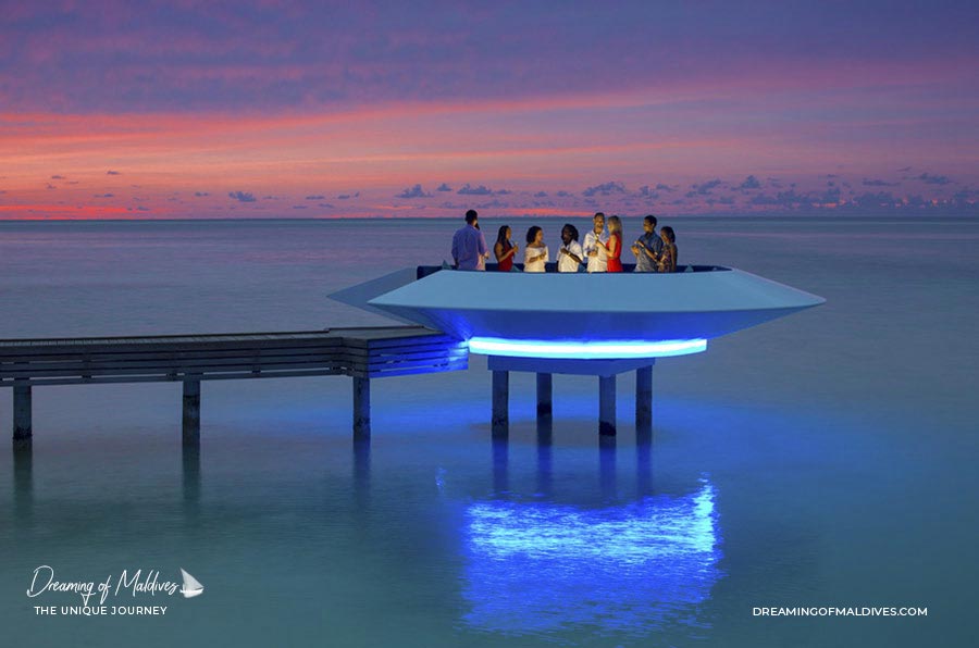 The Incredible UFO shaped Bar at Kandima Maldives