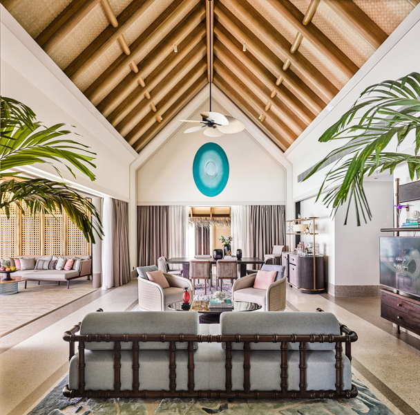 Living Room Interior Joali Maldives three bedrooms ocean residence with pool