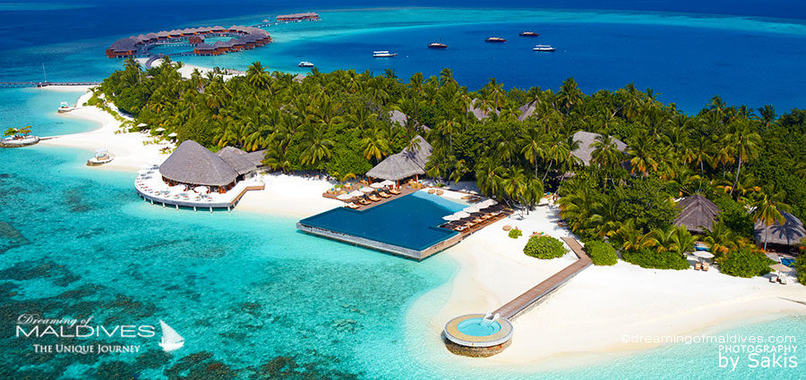 Huvafen Fushi Maldives aerial view