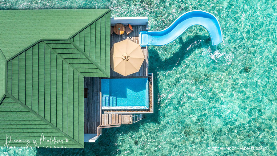 siyam world maldives water villa waterslide