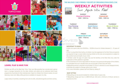 Maldives family resorts Kids Club at Vilu Reef