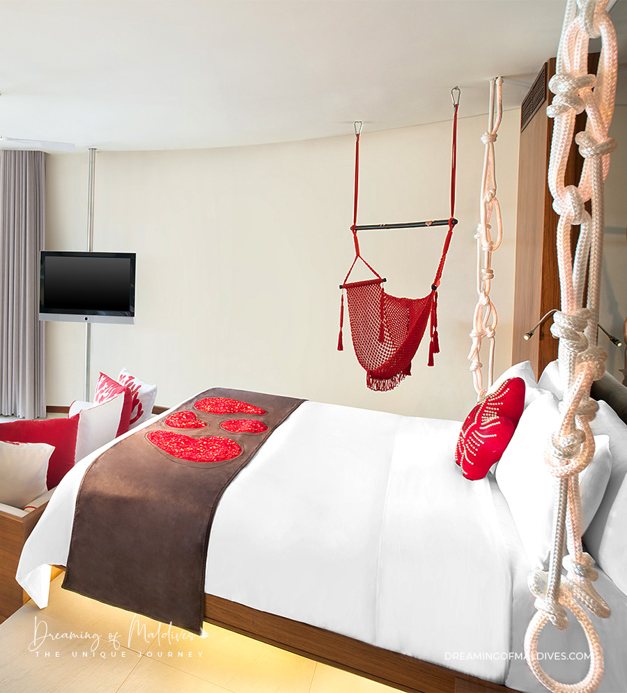 W Maldives interior design glowing Rope lamp by Paris-based designer Christian Haas