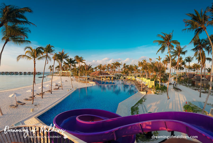 Hard Rock Hotel Maldives water slide pool