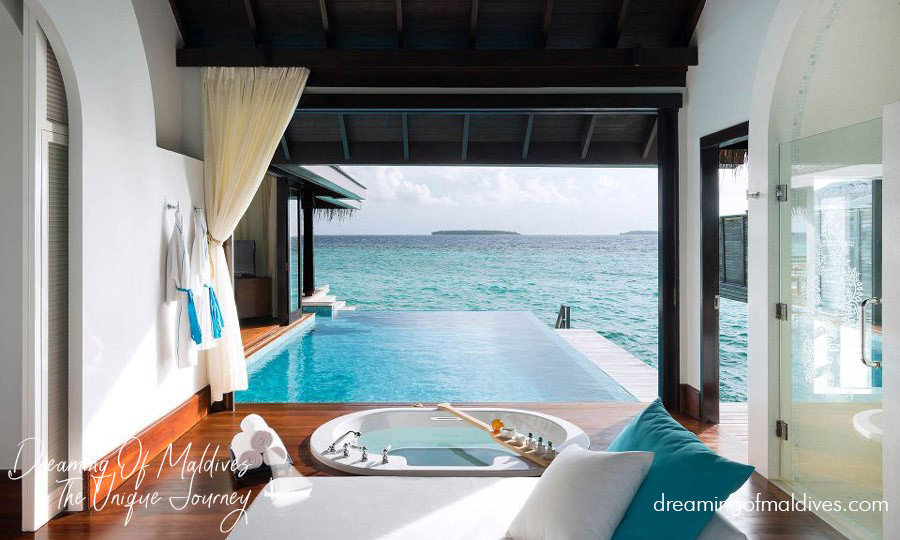 Water Villa with Pool at Anantara Kihavah Villas.