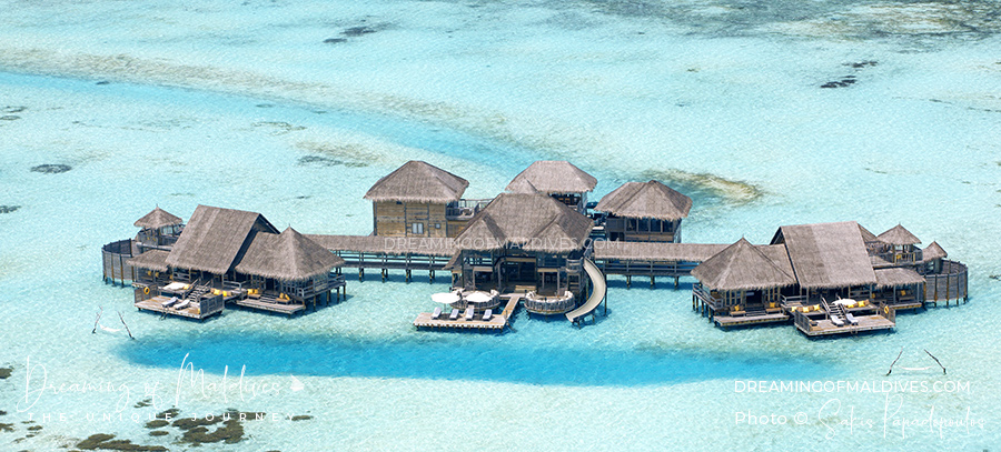 Aerial photo of the World’s Largest Water Villa – The Private Reserve at Gili Lankanfushi Maldives
