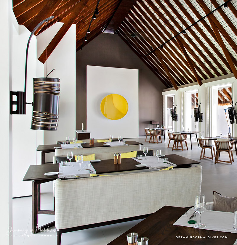 Yellow Circle by Manuel Merida Art installation White Restaurant Cheval Blanc RAndheli