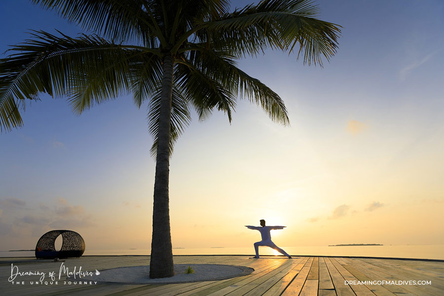 Sunset Yoga at Dhigali maldives
