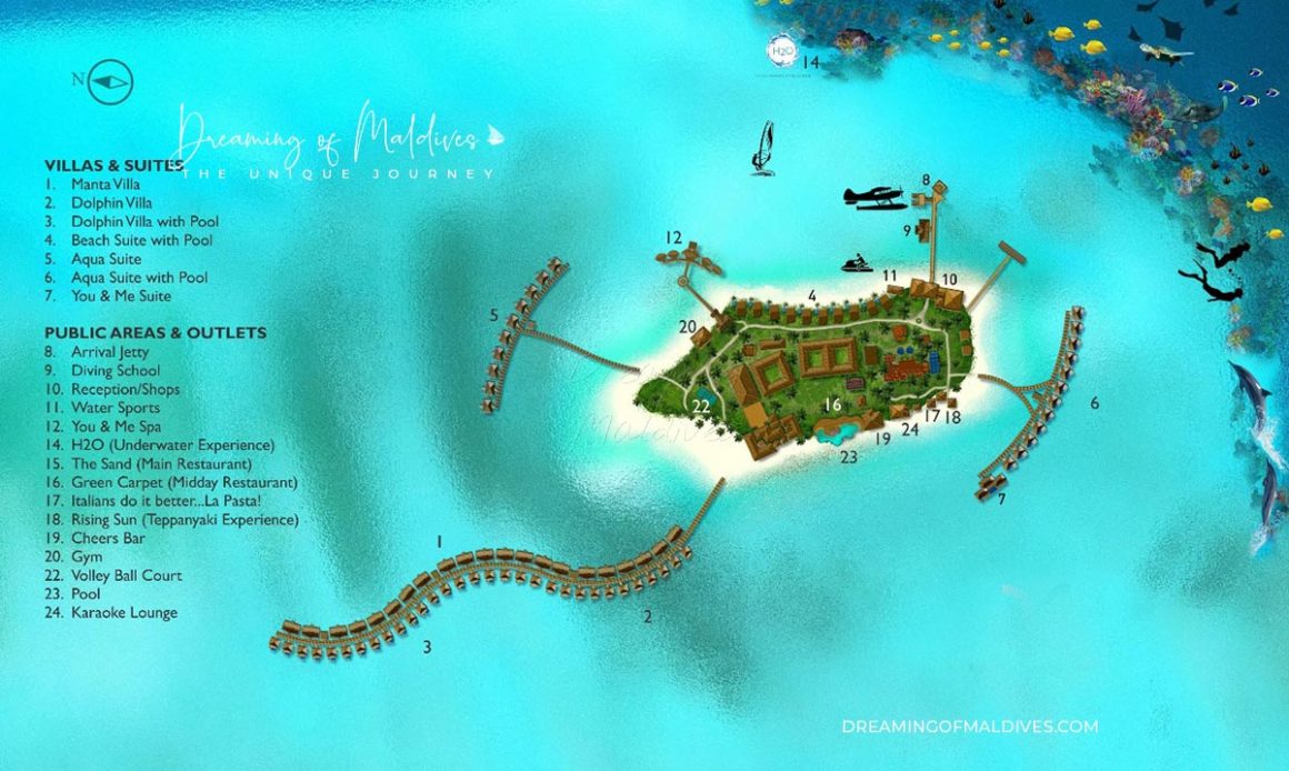 You and Me Maldives Island resort map